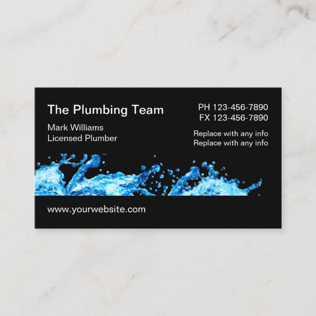 Carte De Visite Services de plomberie d'eau (Devant)