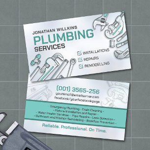 Carte De Visite Services de plomberie professionnels 