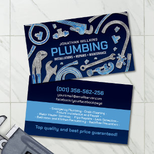 Carte De Visite Services de plomberie professionnels 