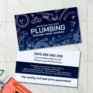 Carte De Visite Services de plomberie professionnels 