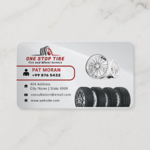 Carte De Visite Services de pneus modernes   Argent