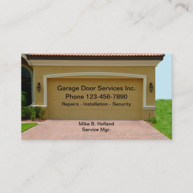 Carte De Visite Services de portes de garage à domicile (Devant)