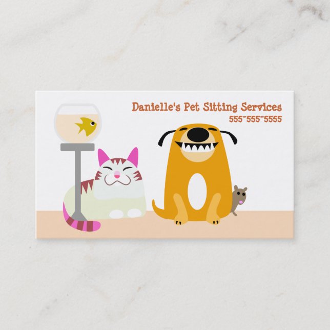 Carte De Visite Services de pose d'animaux (Devant)