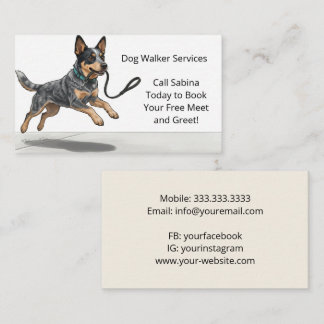 Carte De Visite Services de promenade de chiens professionnels et 