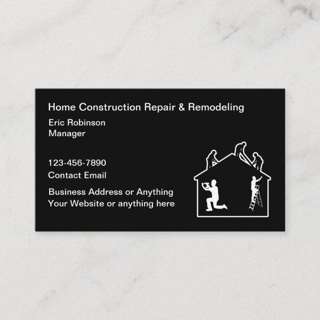 Carte De Visite Services de remodelage de la maison de constructio (Devant)