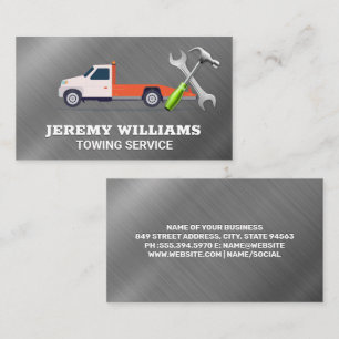 Carte De Visite Services de remorquage   Metallique   Logo de la c