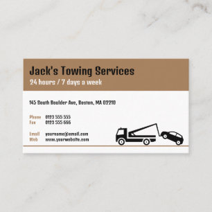 Carte De Visite Services de remorquage Votre remorque n'importe
