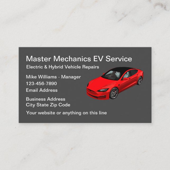 Carte De Visite Services de réparation automobile de véhicules éle (Devant)
