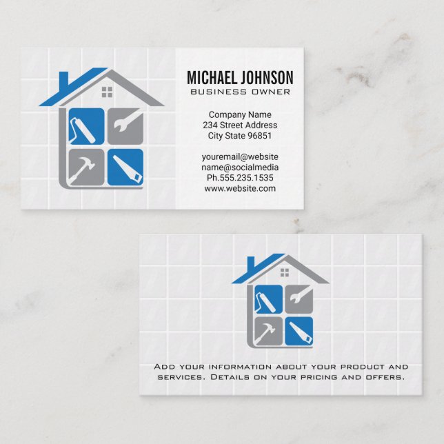 Carte De Visite Services de réparation et de nettoyage | Carrelage (Devant / Derrière)