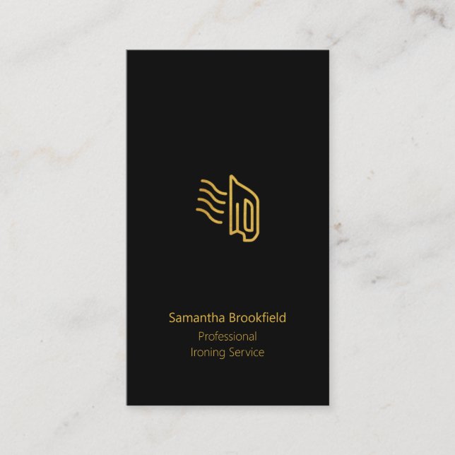 Carte De Visite Services de repassage professionnel Black Gold élé (Devant)