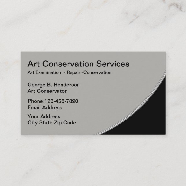 Carte De Visite Services de restauration d'art (Devant)