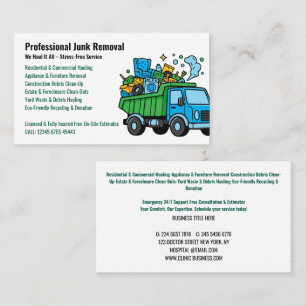 Carte De Visite Services de retrait et de transport de déchets pro
