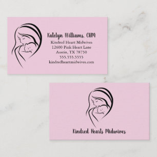 Carte De Visite Services de sage-femme rose Maman & Bébé Doula