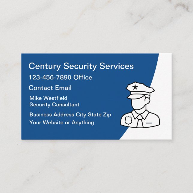 Carte De Visite Services de sécurité moderne simple  (Devant)