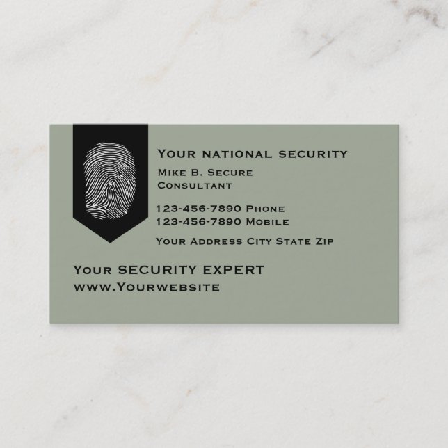 Carte De Visite Services de sécurité modernes (Devant)