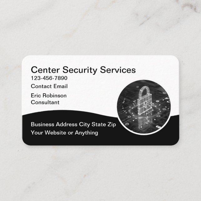 Carte De Visite Services de sécurité modernes simples (Devant)