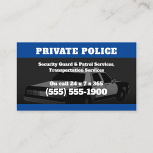 Carte De Visite Services de sécurité   Police privée