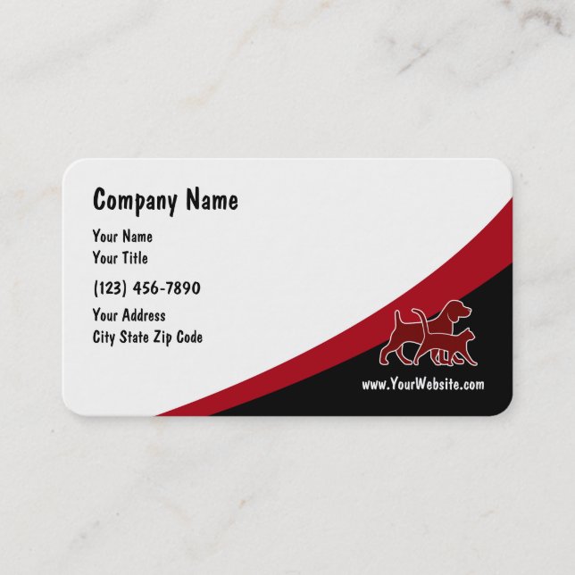 Carte De Visite Services de soin des animaux familiers (Devant)