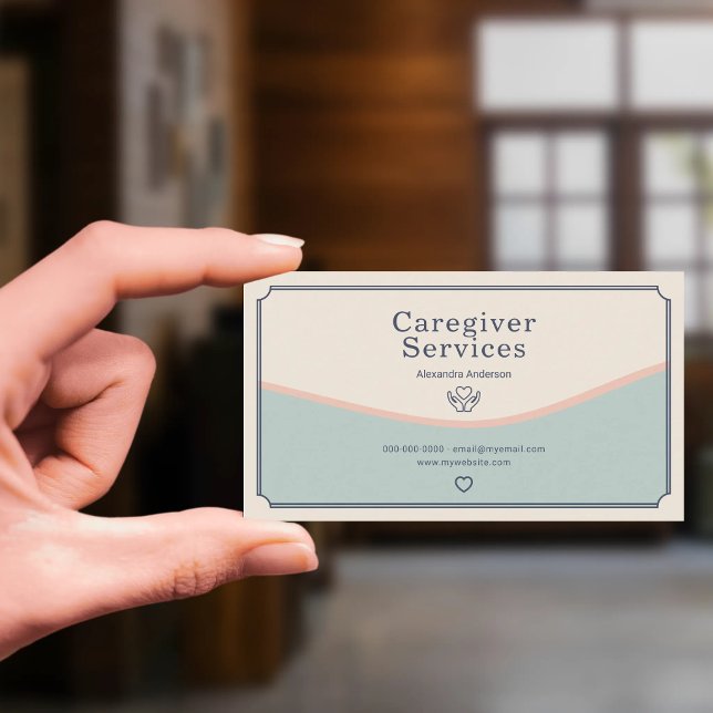 Carte De Visite Services de soins (Caregiver Services Business Card)