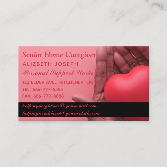 Carte De Visite Services de soins à domicile et de soins infirmier (Devant)