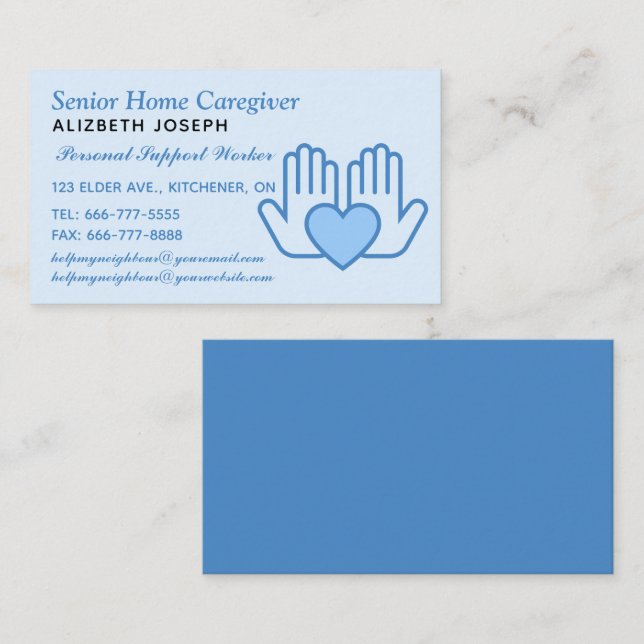 Carte De Visite Services de soins à domicile et de soins infirmier (Devant / Derrière)