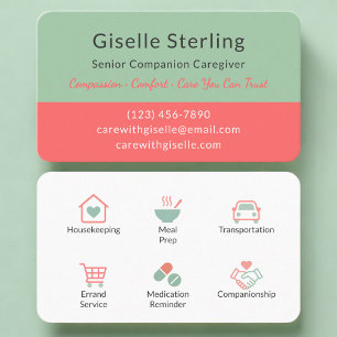 Carte De Visite Services de soins à domicile pour personnes âgées 