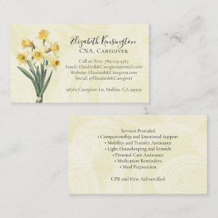 Carte De Visite Services de soins aux personnes âgées Fleurs perso
