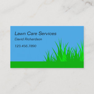 Carte De Visite Services de soins créatifs de tondeuse à gazon ble