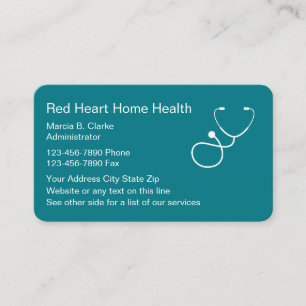 Carte De Visite Services de soins de soins à domicile
