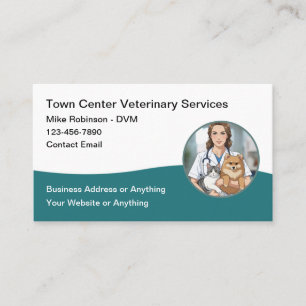 Carte De Visite Services de soins vétérinaires pour animaux de com