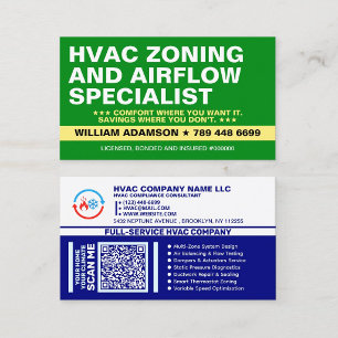 Carte De Visite Services de spécialiste en zonage CVC et en débit 