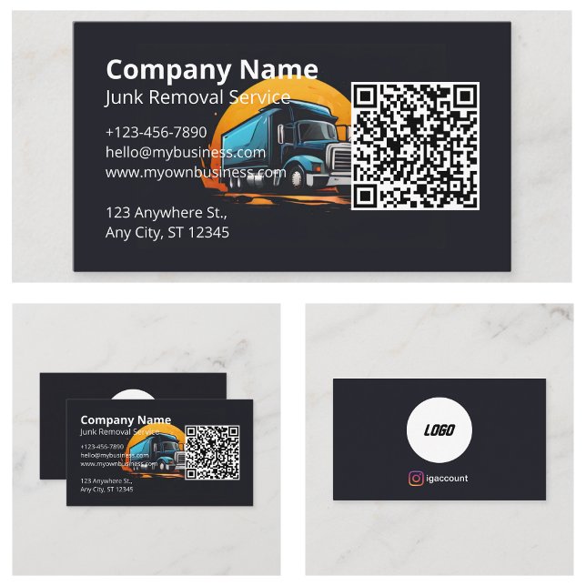 Carte De Visite Services de suppression de junk du logo (Logo Junk Removal Services Business Card
)