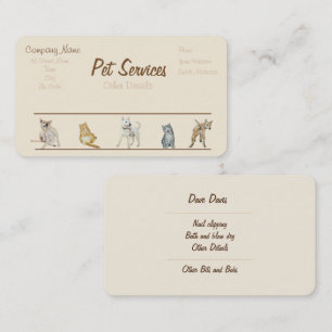 Carte De Visite services de toilettage et de soins pour chiens