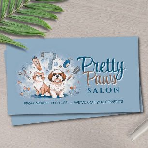 Carte De Visite Services de toilettage pour animaux - Aquarelle