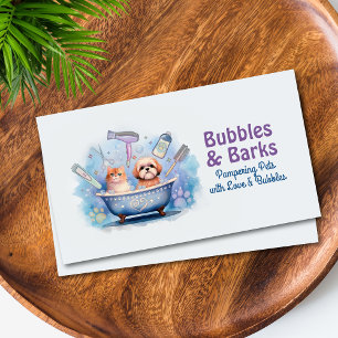 Carte De Visite Services de toilettage pour animaux - Aquarelle