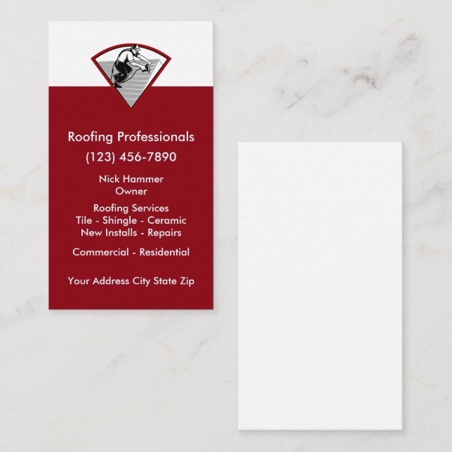 Carte De Visite Services de toiture (Devant / Derrière)