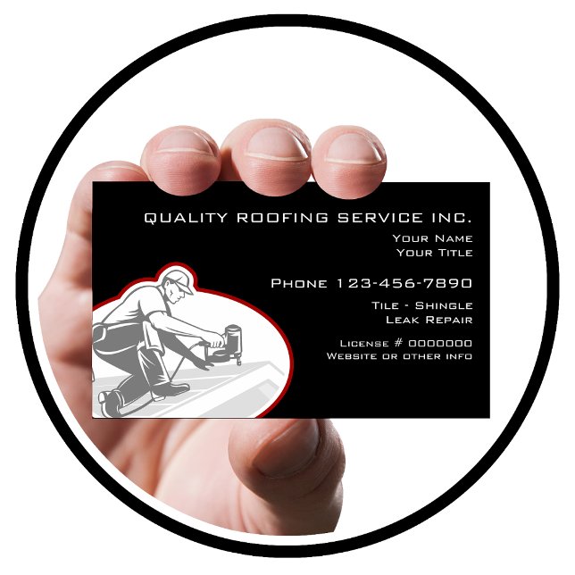Carte De Visite Services De Toitures Et De Construction (Créateur téléchargé)