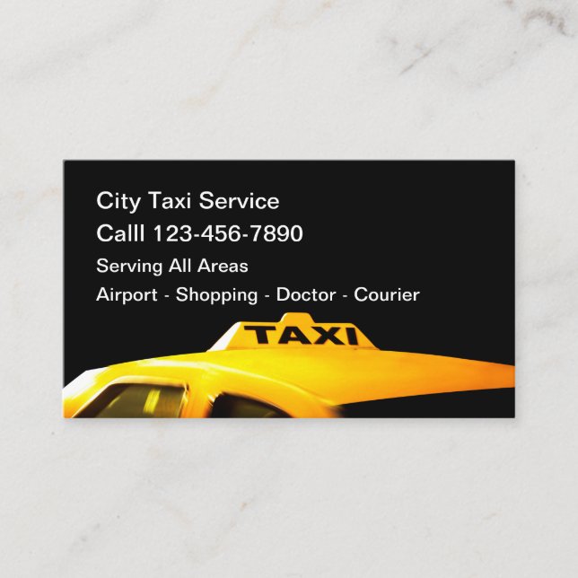 Carte De Visite Services de transport de chauffeurs de taxi (Devant)