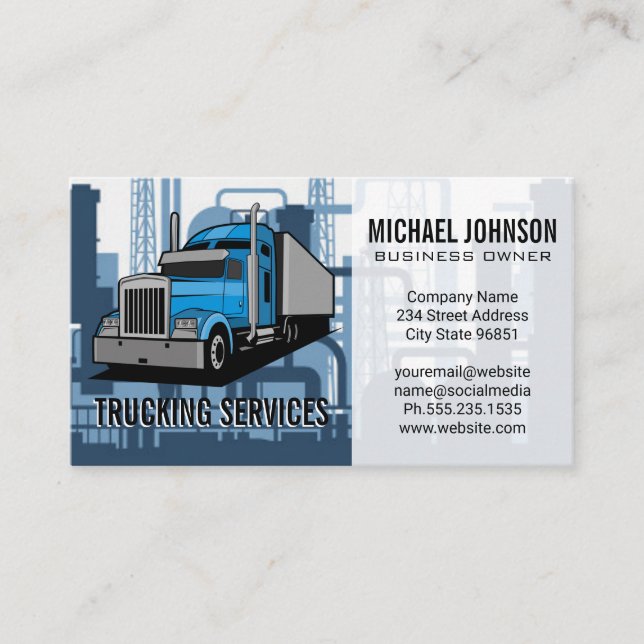 Carte De Visite Services de transport routier | Arrière - plan ind (Devant)