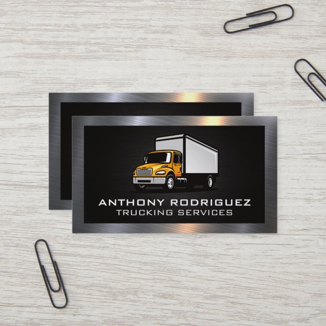 Carte De Visite Services de transport routier | Bordure métallique (Devant/Arrière en situation)
