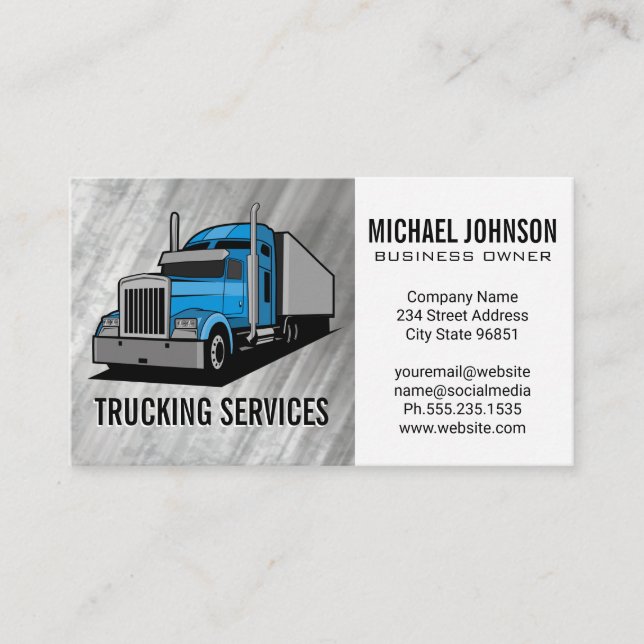 Carte De Visite Services de transport routier | Semi-camion | Tran (Devant)
