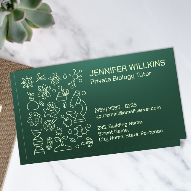 Carte De Visite Services de tutorat en biologie (Créateur téléchargé)