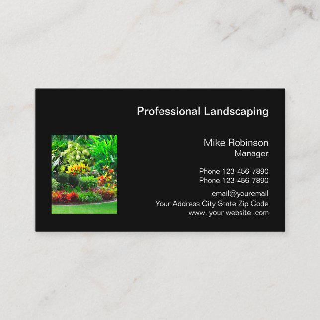 Carte De Visite Services de voisinage paysagers professionnels (Devant)