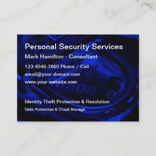 Carte De Visite Services de vol d'identité et de sécurité des donn