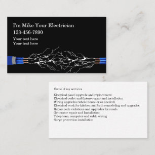 Carte De Visite Services d'électricien agréé 