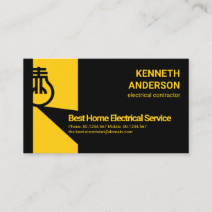 Carte De Visite Services d'électricien en ampoule électrique en gr