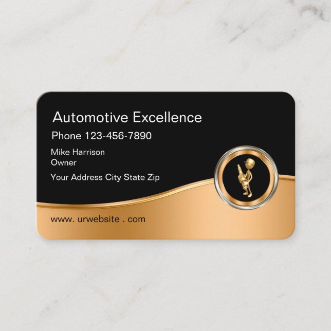 Carte De Visite Services des véhicules à moteur chics (Devant)