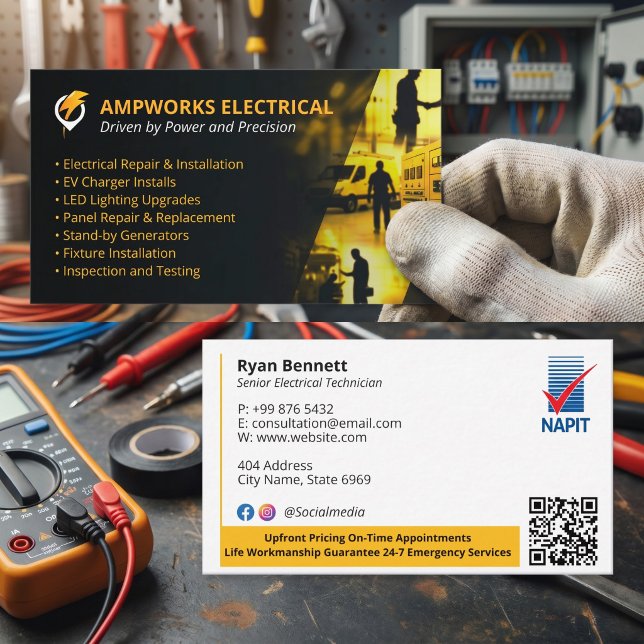 Carte De Visite Services électriques | Construction spécialisée (Créateur téléchargé)
