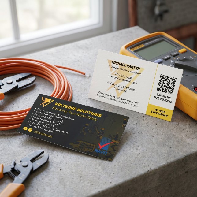 Carte De Visite Services électriques | Construction spécialisée (Créateur téléchargé)