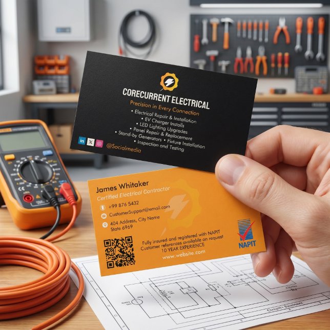 Carte De Visite Services électriques | Construction spécialisée (Créateur téléchargé)